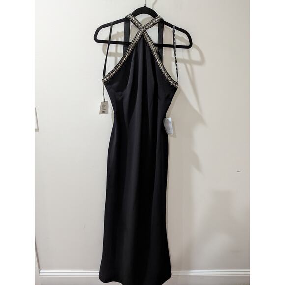 Sho By Tadashi Shoji Crystal Embellished Halter Gown Maxi Dress NWT - Picture 4 of 8